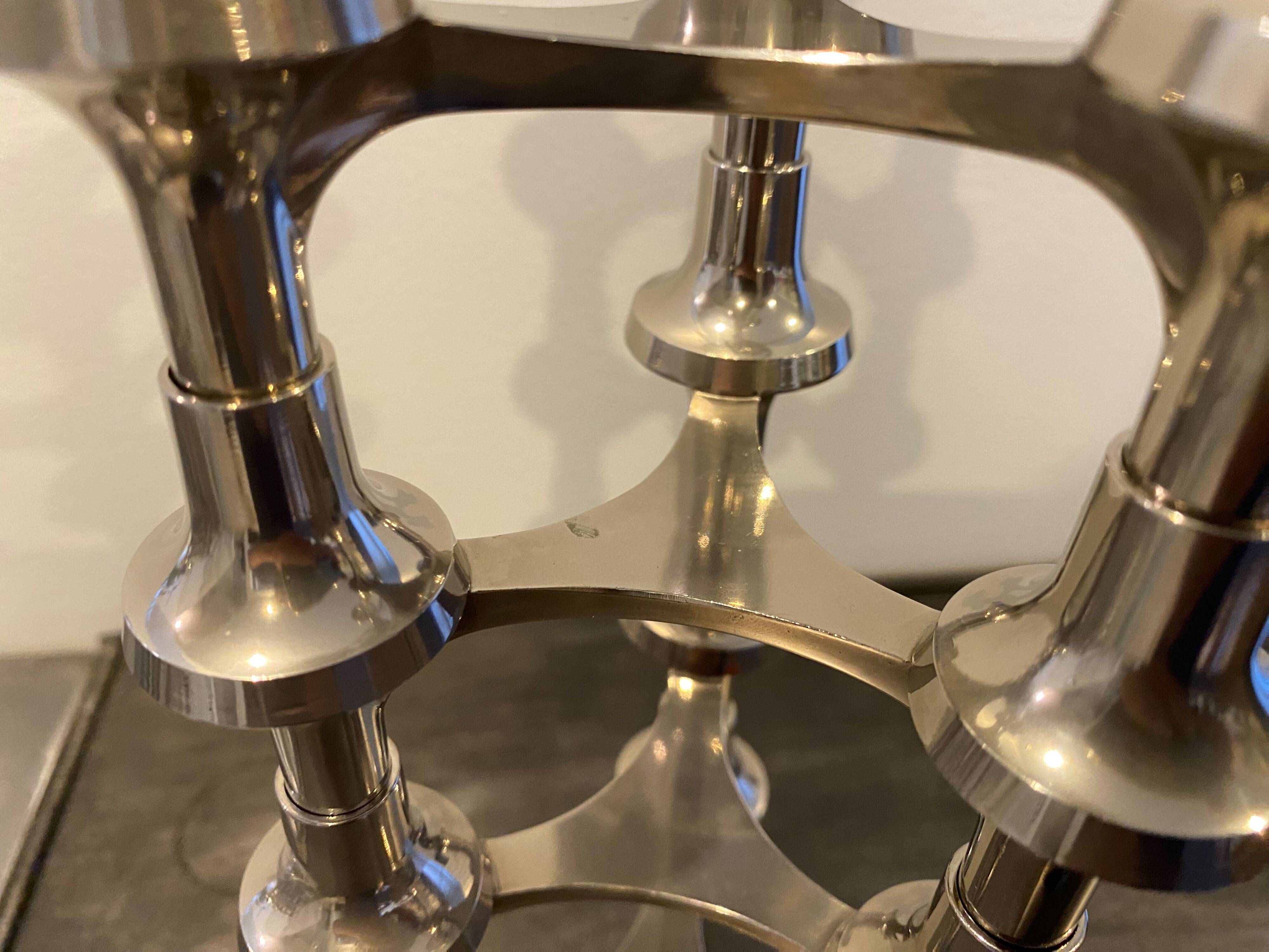 Set of 5 modular candlesticks variant NAGEL BMF vintage 1970