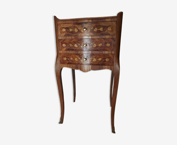 Table de chevet en marqueterie