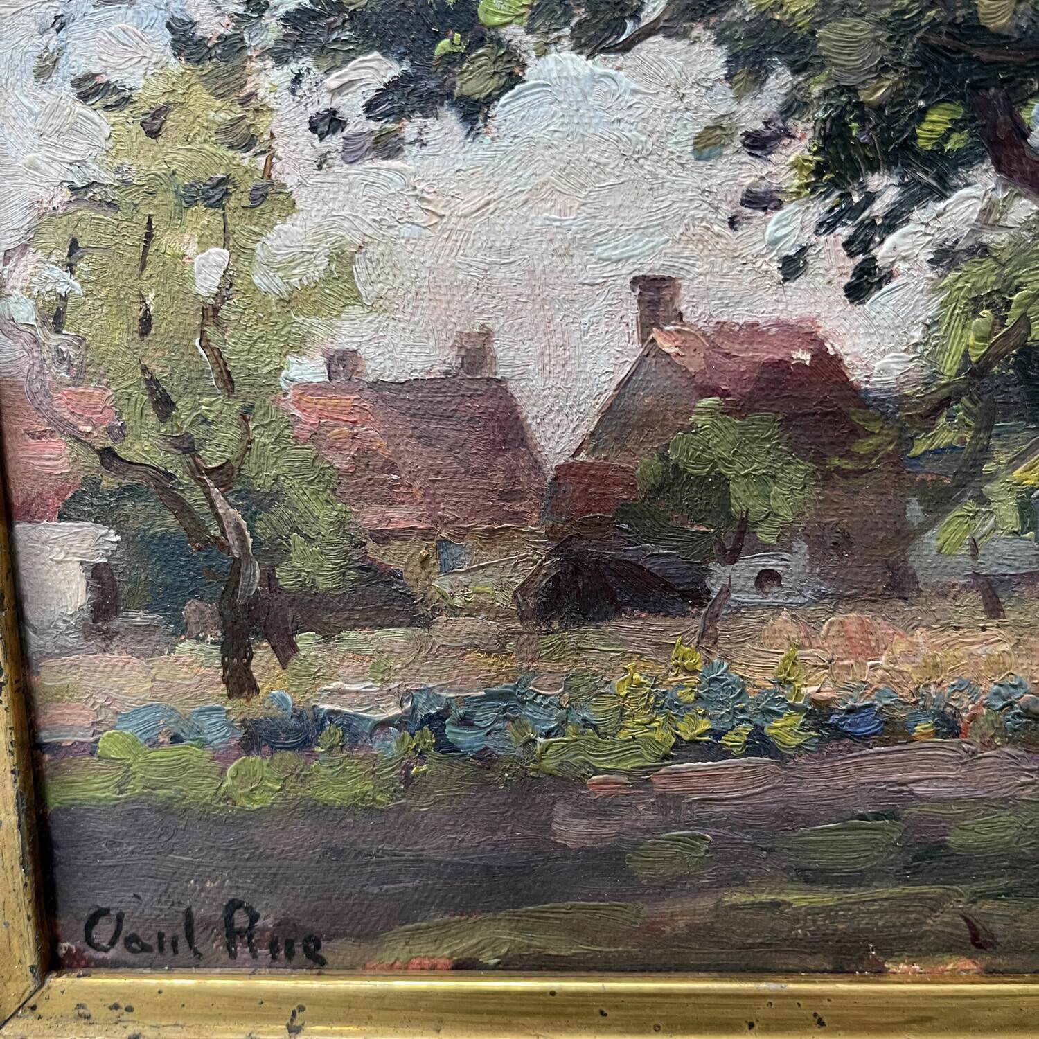 Tableau 1927 "The Hamlet" signed Paul Rue