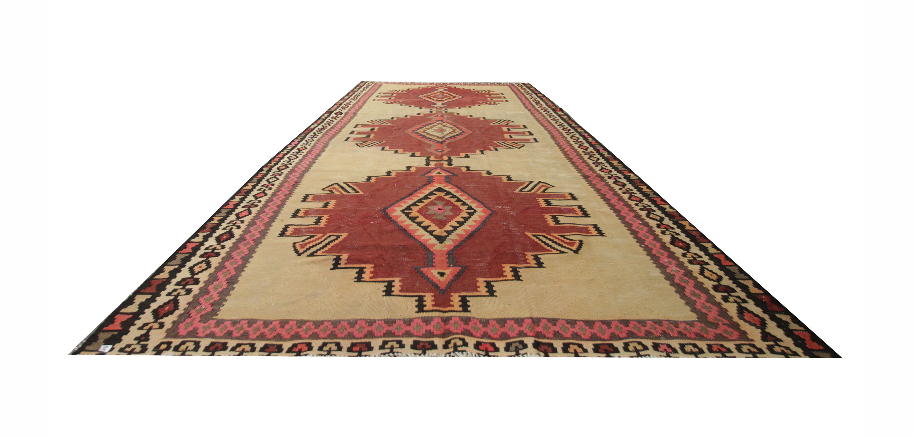 Vintage Persian Kilim Rug, Handwoven Flat-woven Carpet Area Rug- 175x295cm