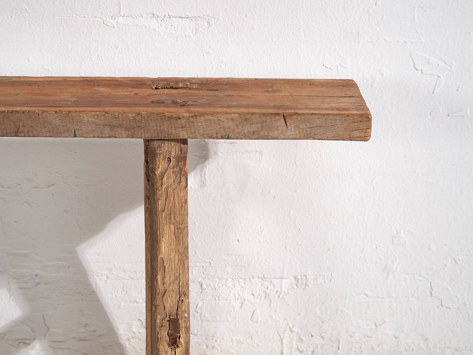 Antique solid wood bench (c.1870) #74