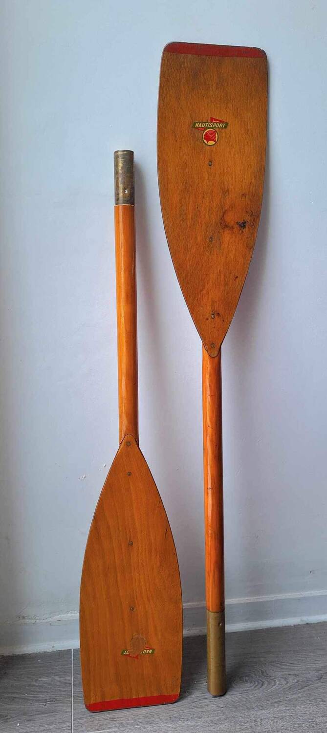 Large paddle, vintage wooden oar