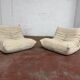 Ligne Roset Togo 2x 1-seater with 1x ottoman in beige corduroy in 10/10 condition!!