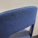 Chaise en lainage bleu 1970