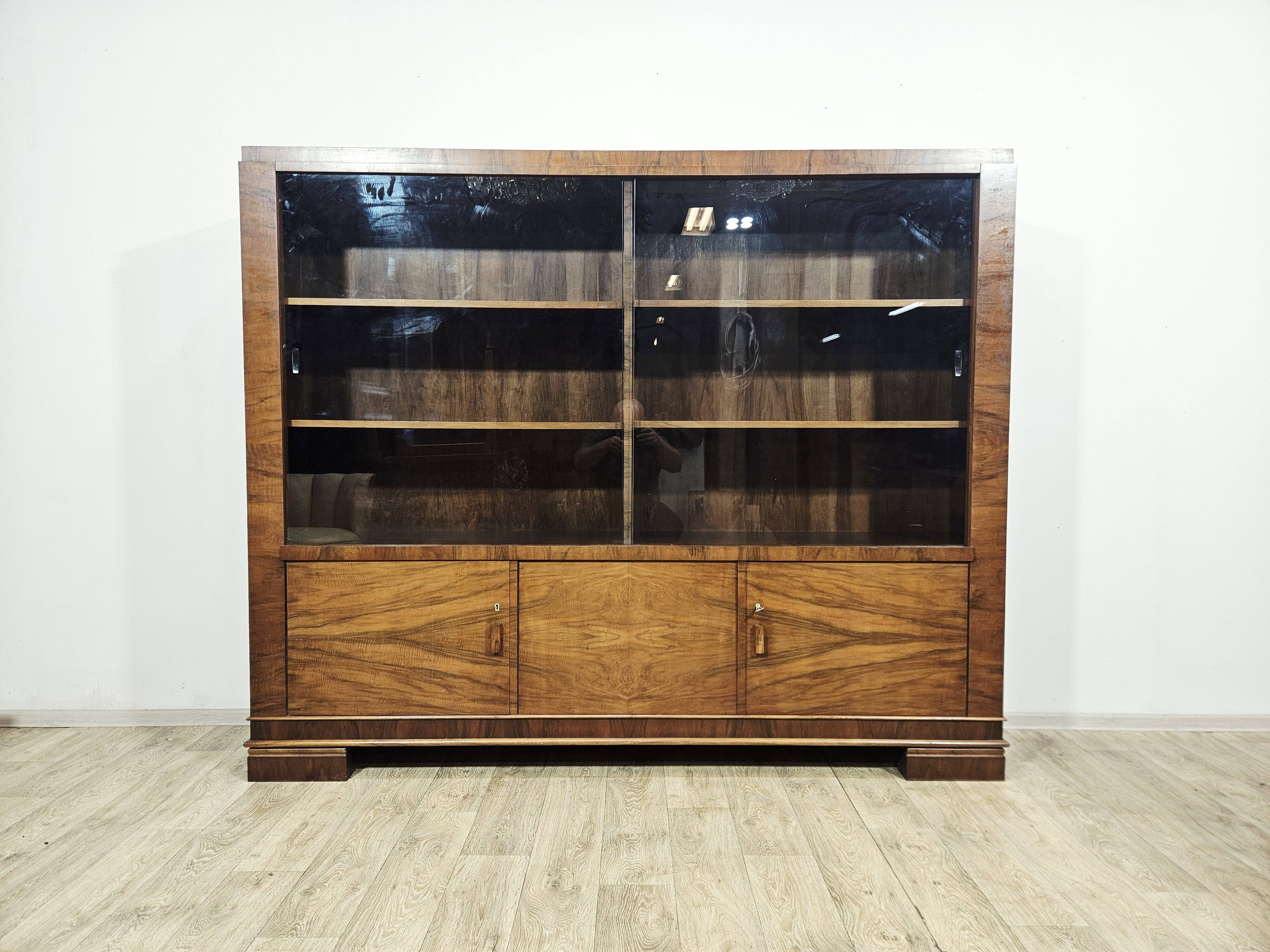 Ensemble de bureau exécutif monumental / Art Déco / Noyer / Années 1940.