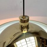 Postmodern Italian vintage brass suspension UFO model S-481 by Luci Italia, 1970s.