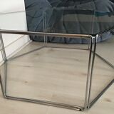 Metal and glass coffee table