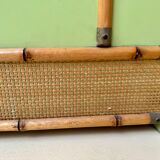 Gautier wooden, rattan and bamboo chest, 70s-80s