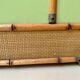 Coffre en bois, rotin et bambou Gautier, années 70-80