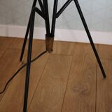 Black metal tripod floor lamp 1950