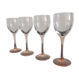 4 verres à vin blanc Luminarc pied rose