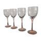 4 Luminarc white wine glasses with pink feet