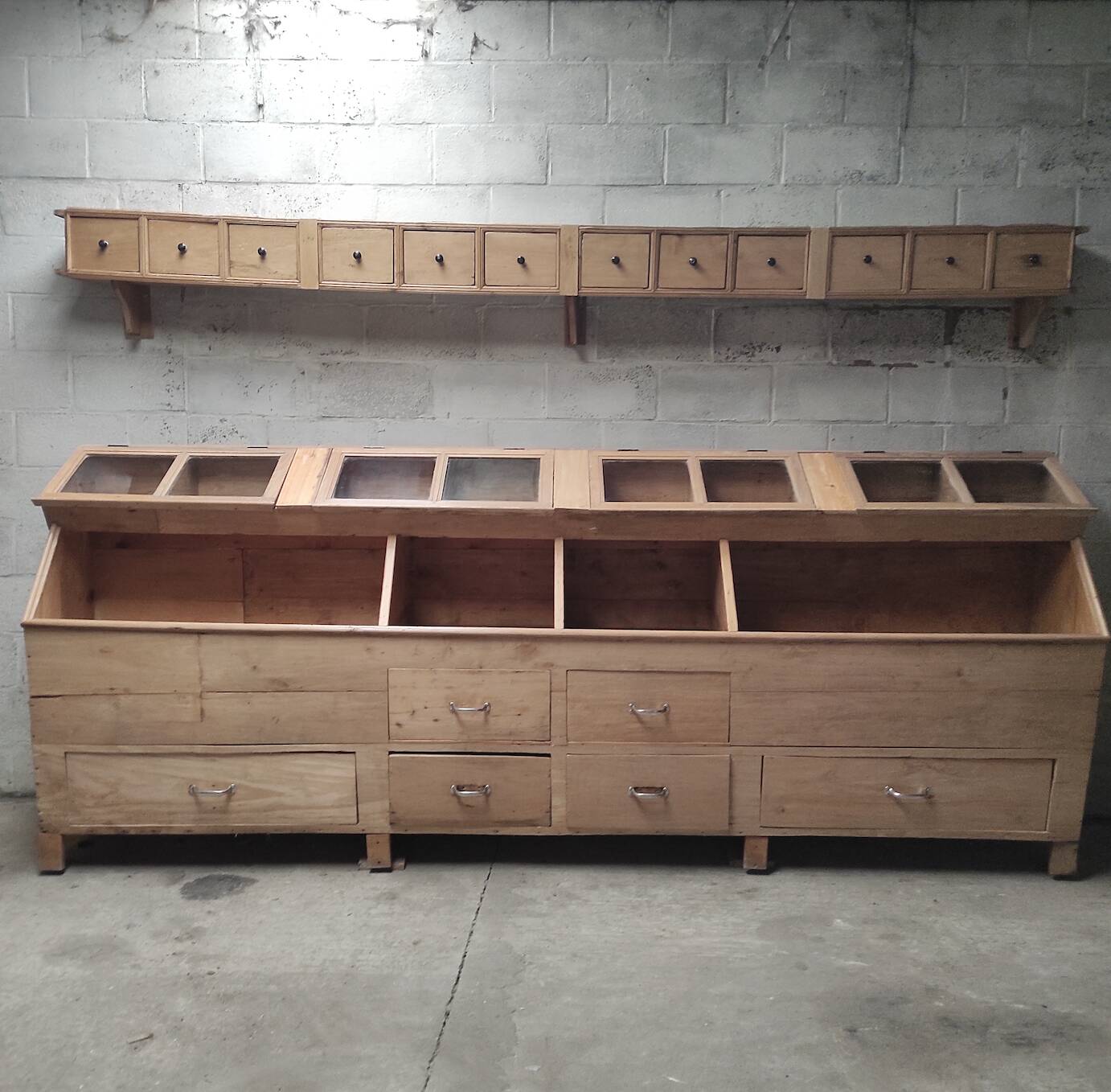 Meuble d'épicerie ancien | Meuble de rangement vintage | Caractère et fonctionnalité