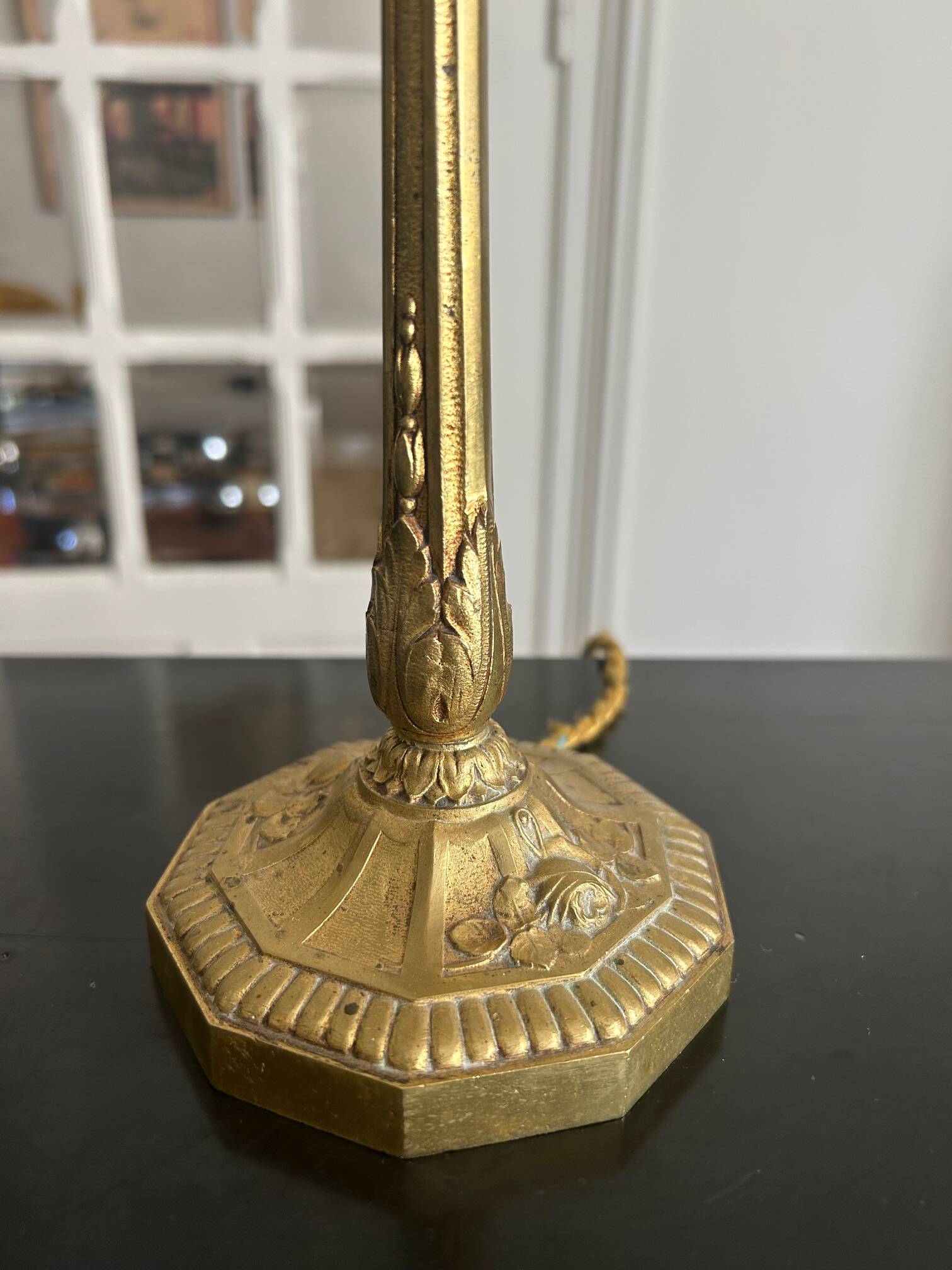 art deco brass lamp