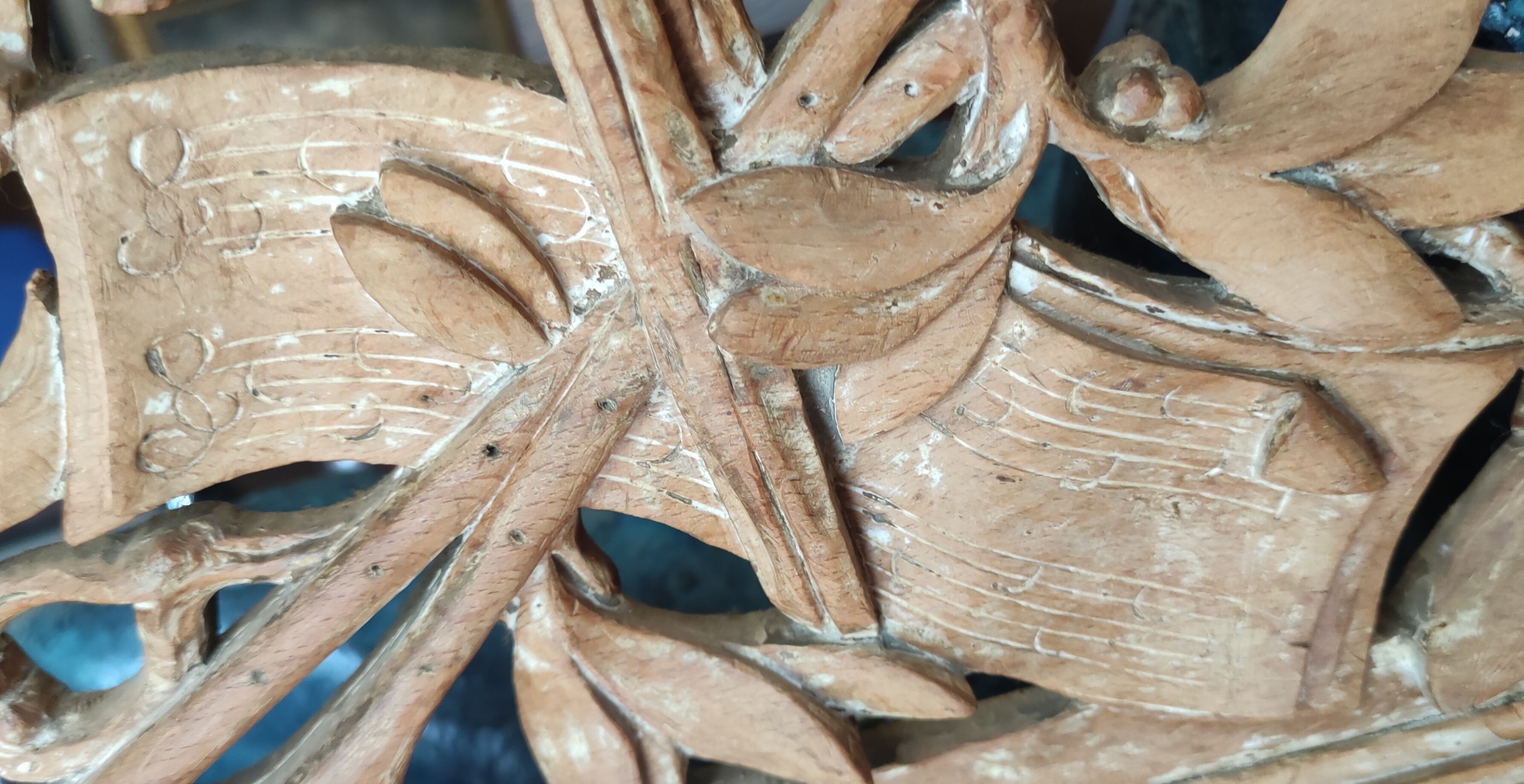 Old mirror wood decoration knot partition