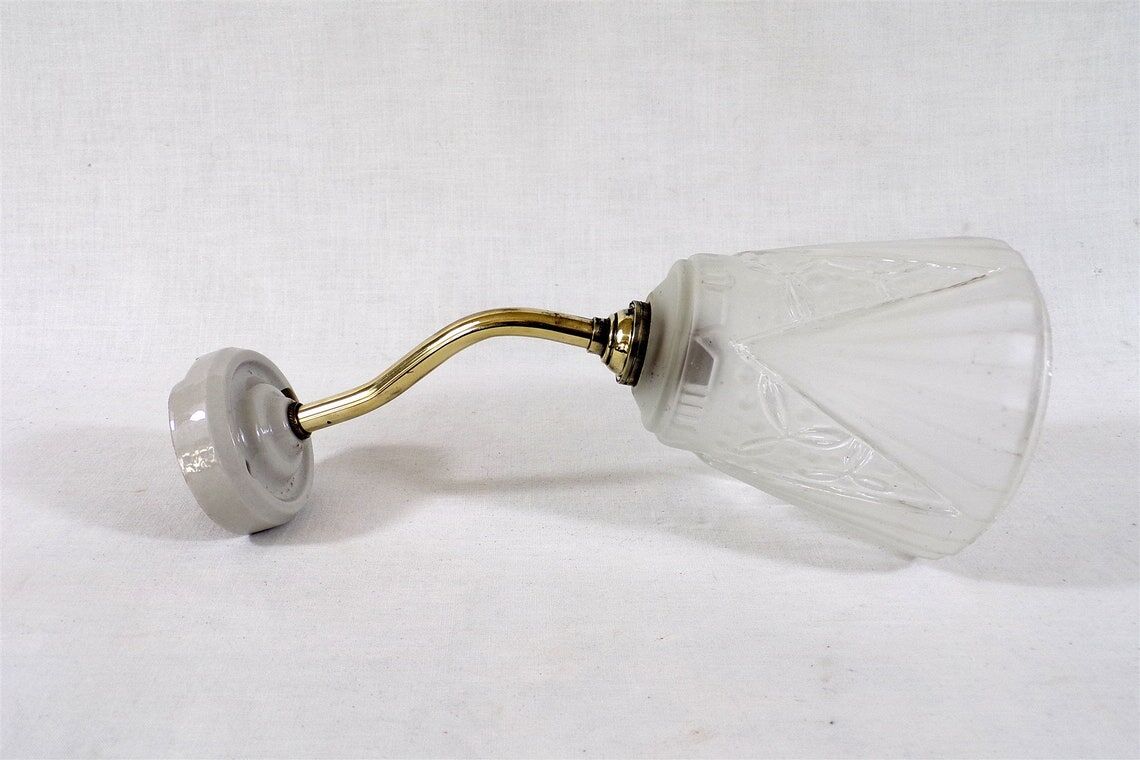 Wall lamp tulip pressed glass decoration shabby chic