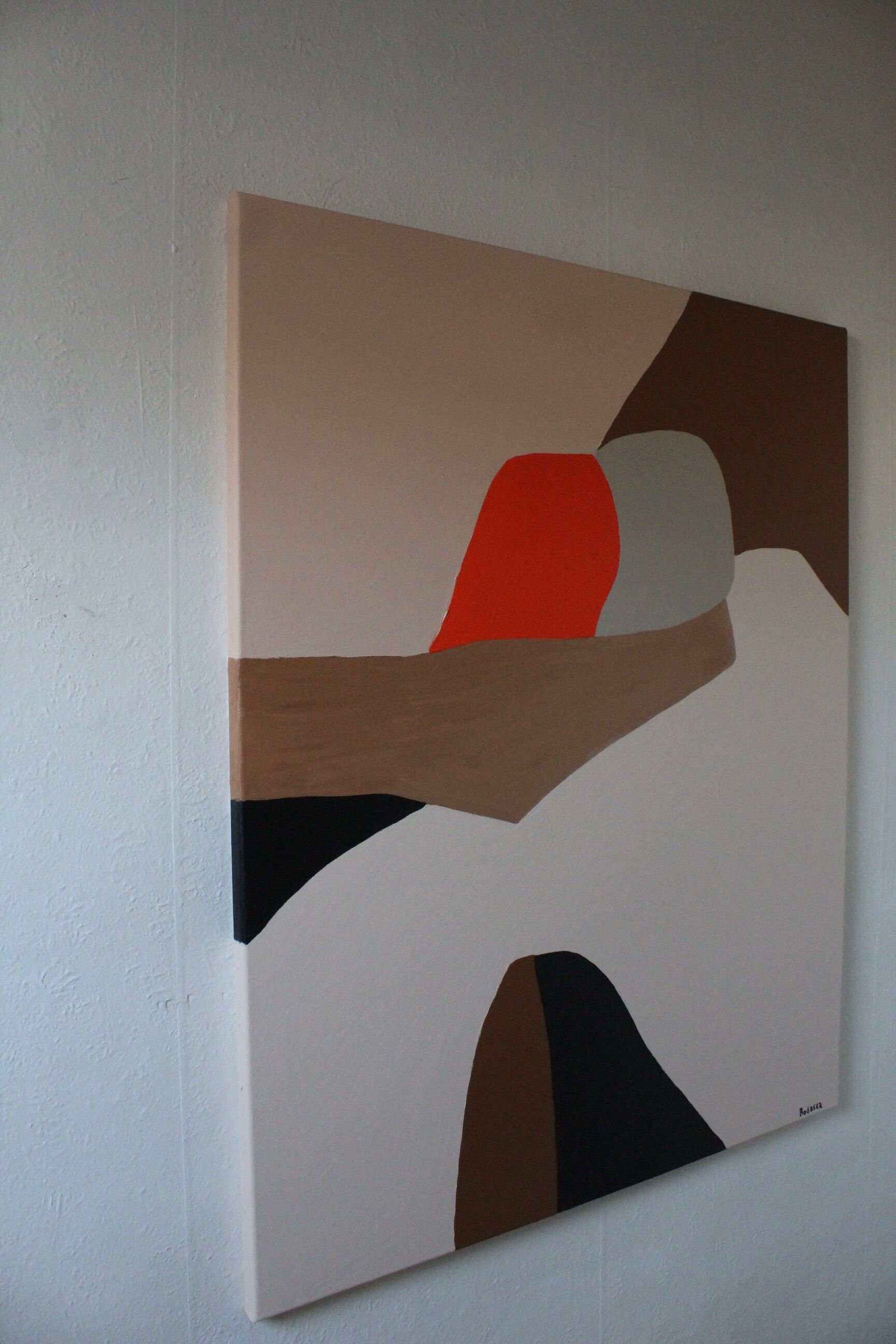 Abstract minimalist couple "in your arms" 100x80cm