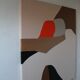Abstract minimalist couple "in your arms" 100x80cm