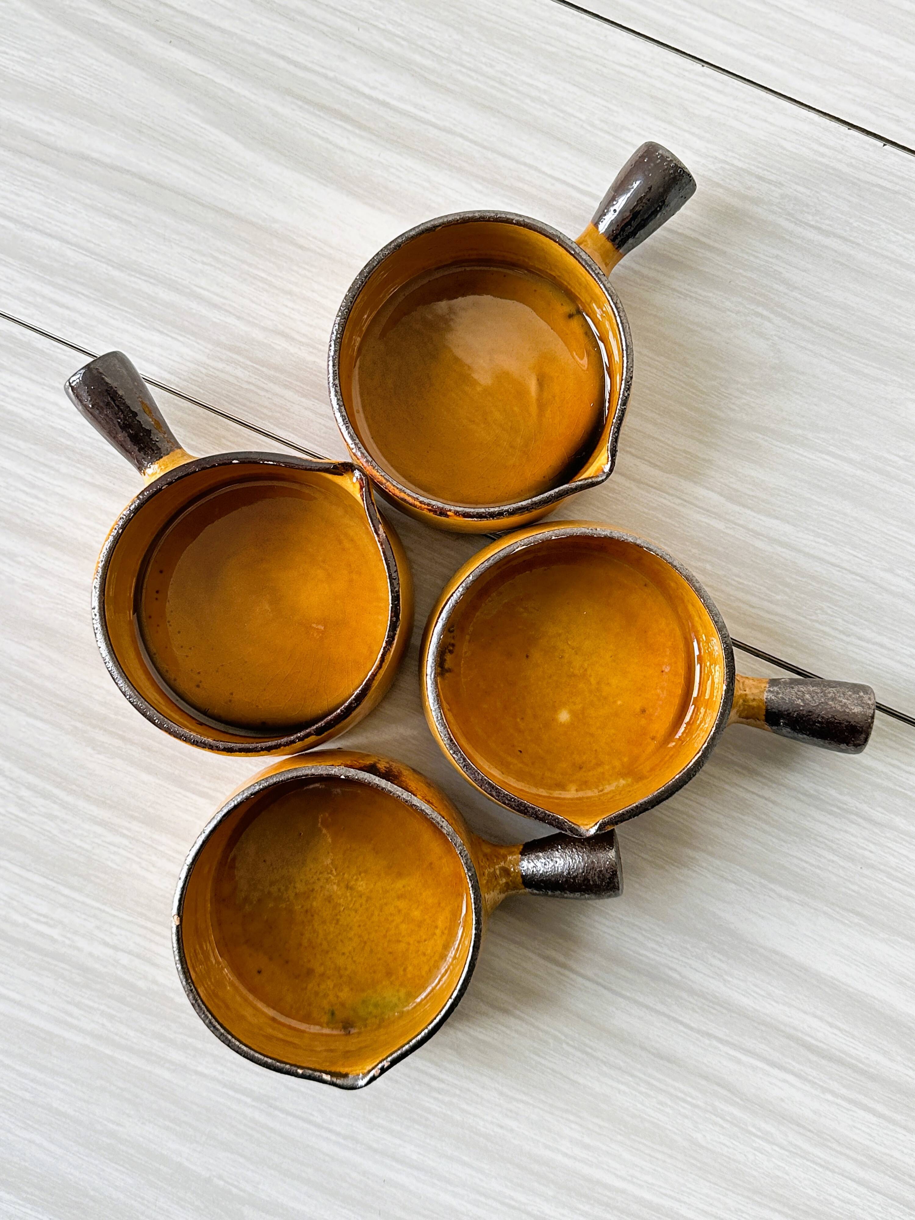 Caquelons - pans in yellow glazed stoneware from Vallauris