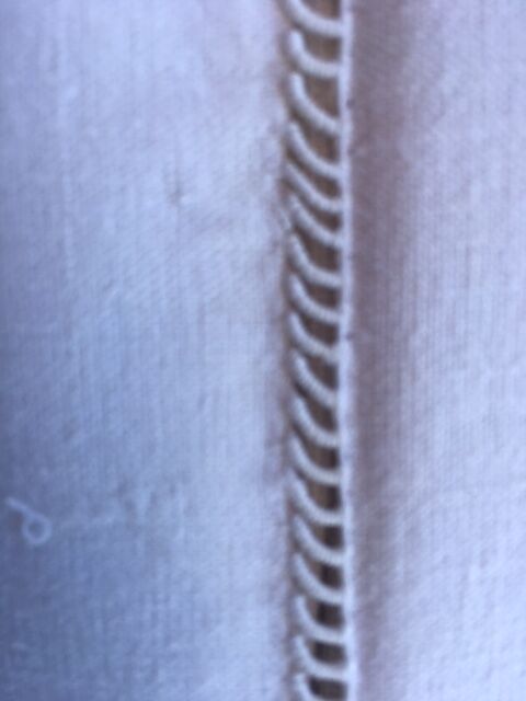 Old white linen sheet monogram TT 222 X 300 cm