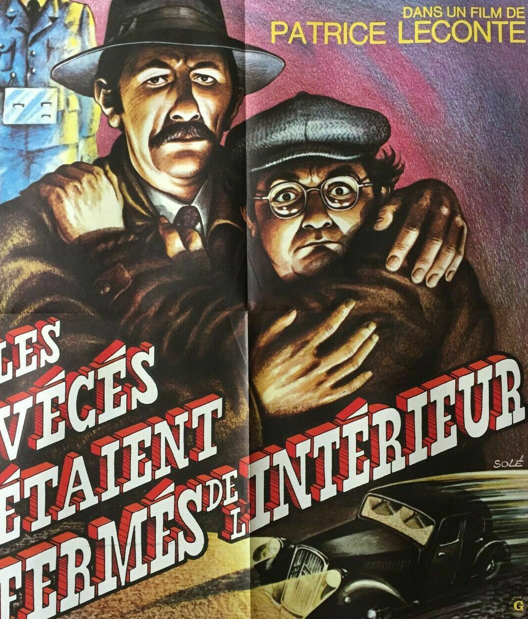 Original cinema poster "Les Vécés were closed from the inside" Coluche 60x80cm 1976