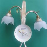 Pair of vintage Keria Italy silver and gold wall sconces