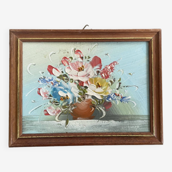 Small frame, oil on vintage panel