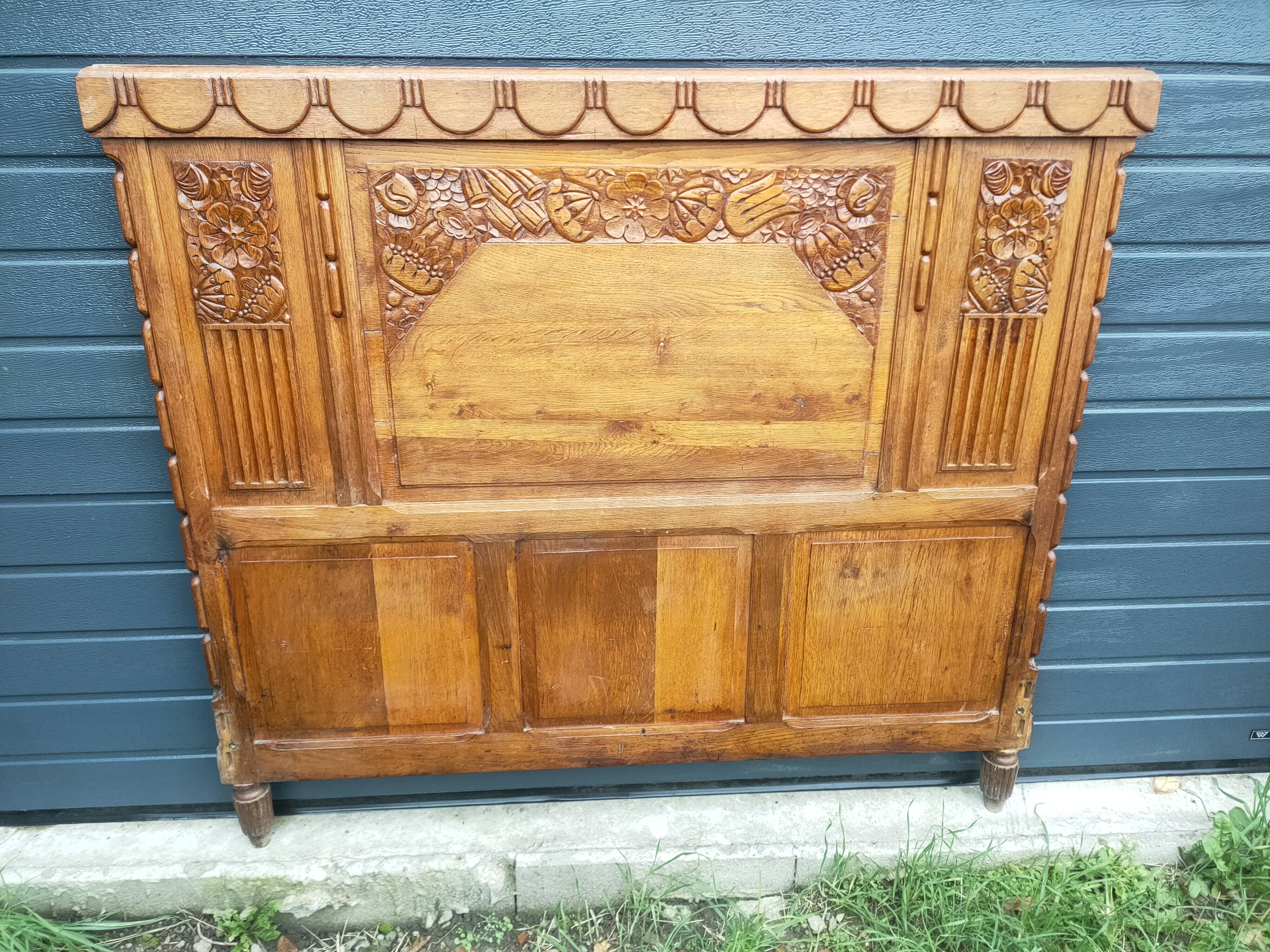 1930s headboard in solid oak