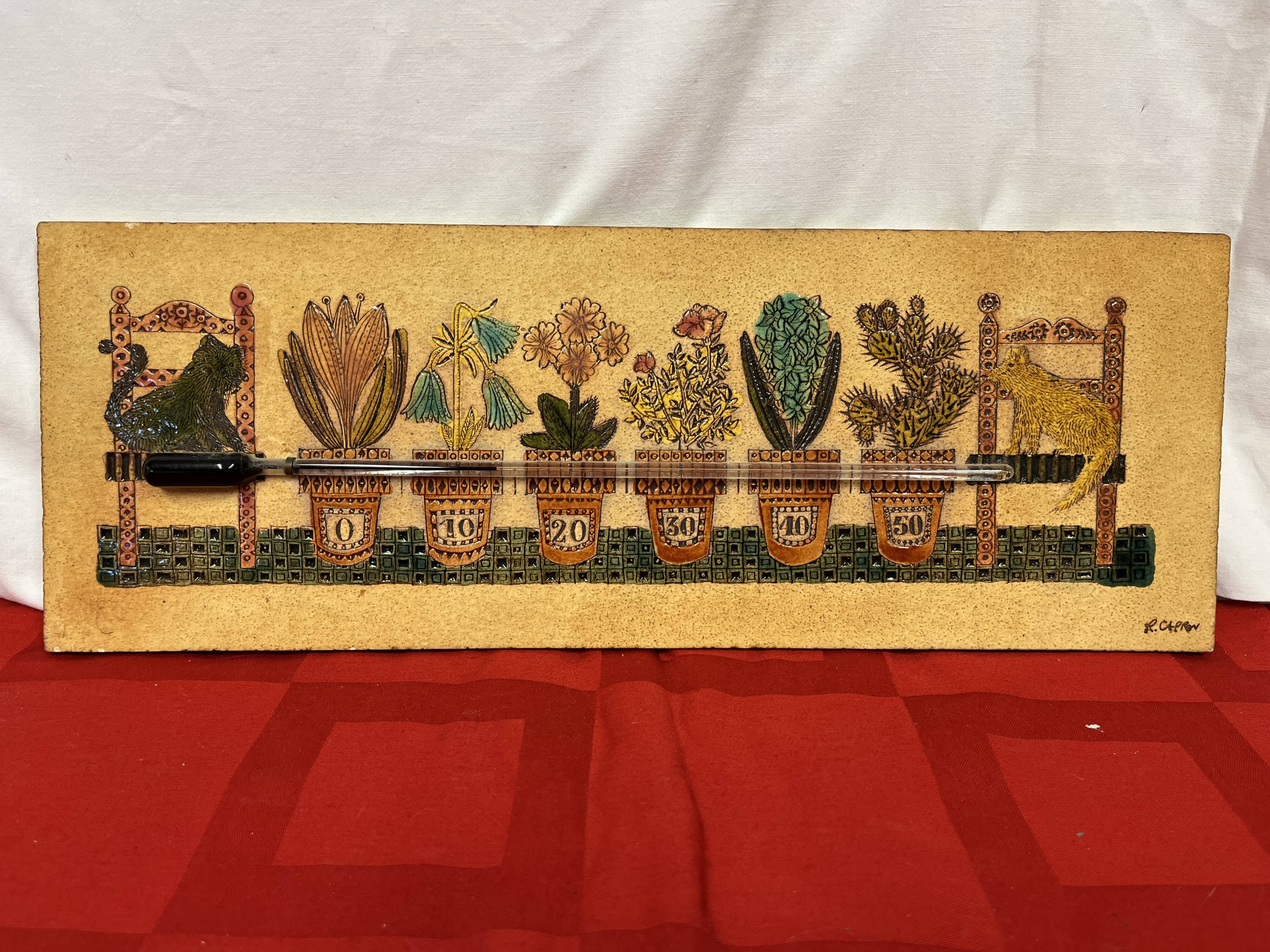 Wall thermometer earthenware Roger Capron