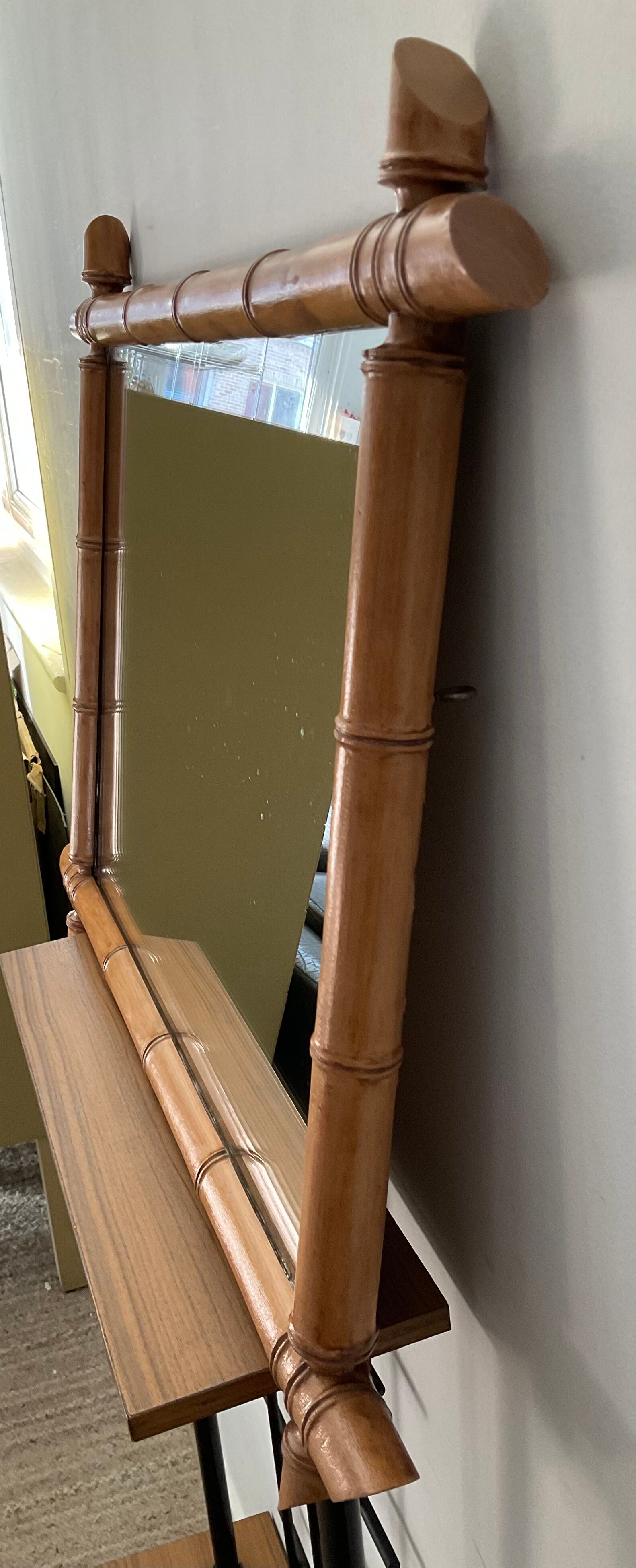 Vintage bamboo mirror from the 60s