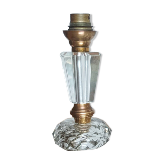 Crystal and brass lamp base