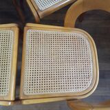 Baumann chairs model gondola in beech and cannage 1970