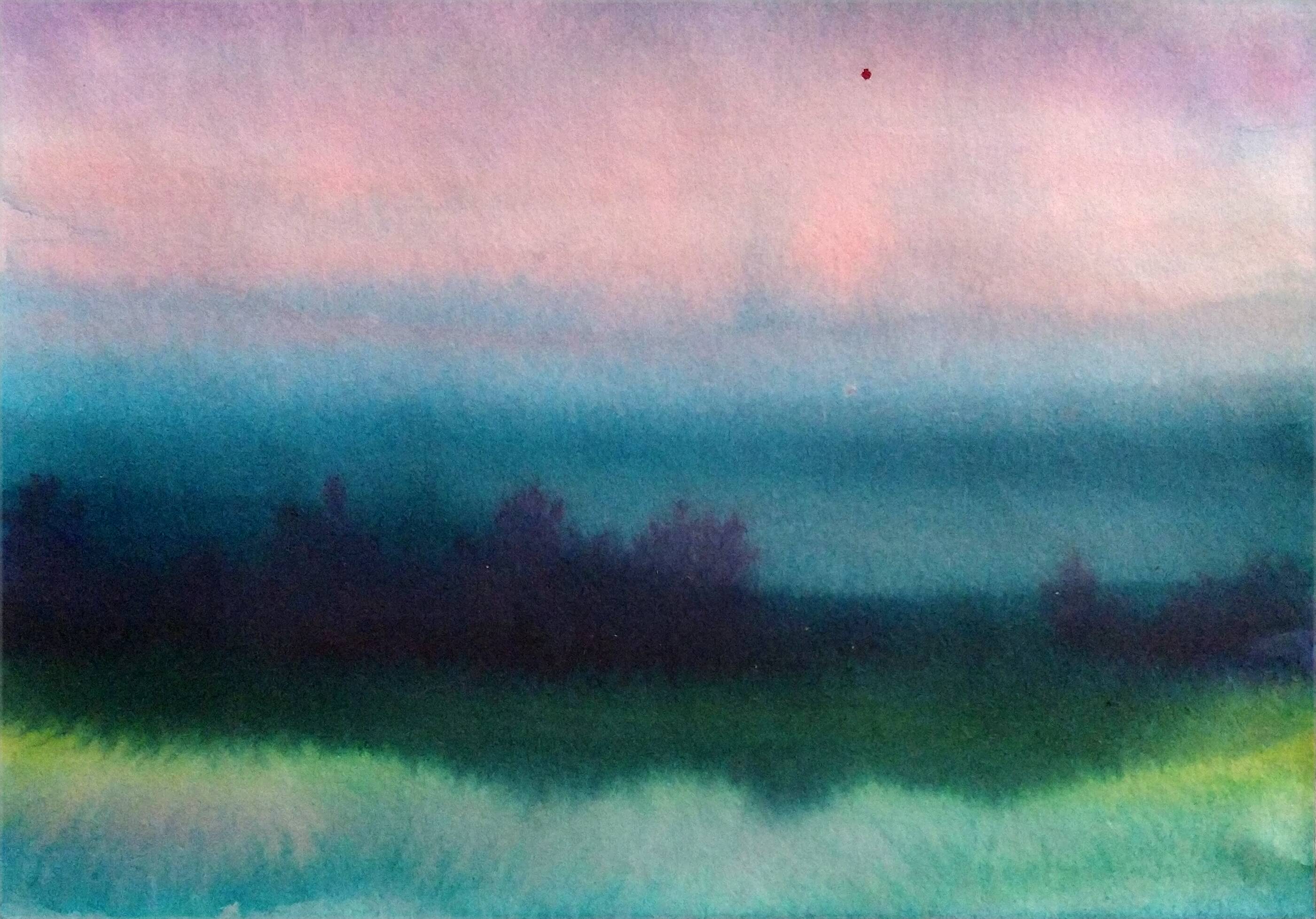 Ink landscape Between dog and wolf 5