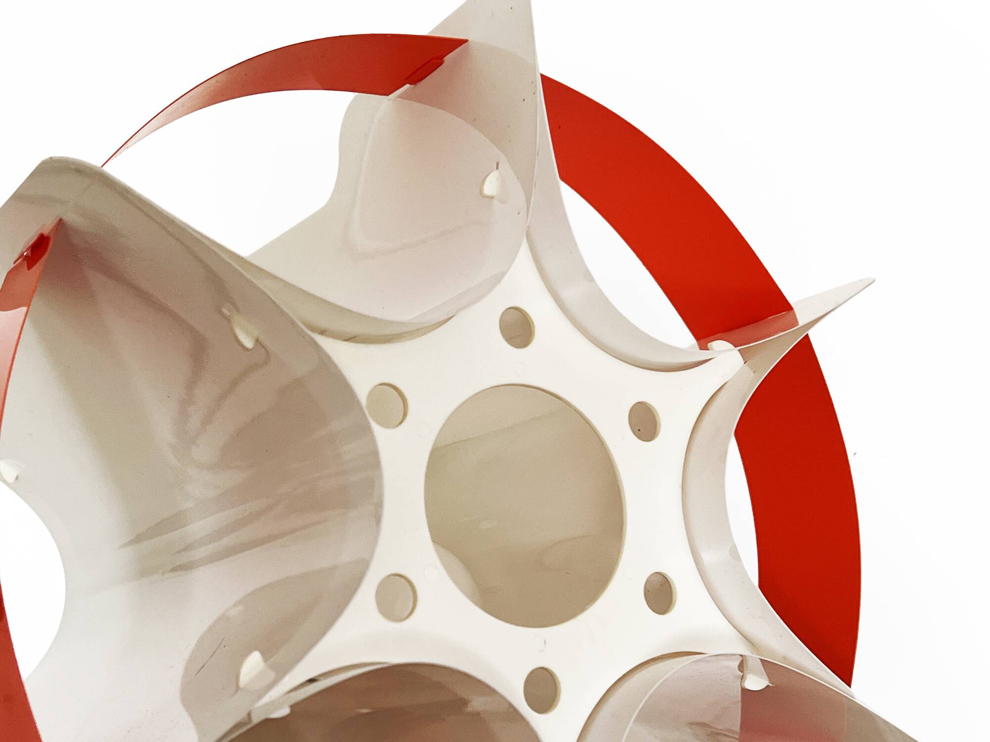 Plastic sheet pendant light by Quality System. Denmark 1970s