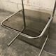 Sofa end in smoky glass and chrome metal, 70s