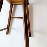 High chair in varnished wood 50s