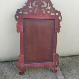 Old large Louis XV style mirror, stucco, wood, resin, beveled