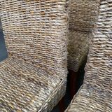 6 abaca banana rattan chairs