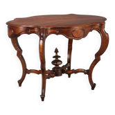 Antique Umbertine table in mahogany and rosewood, Italy, 19th century.