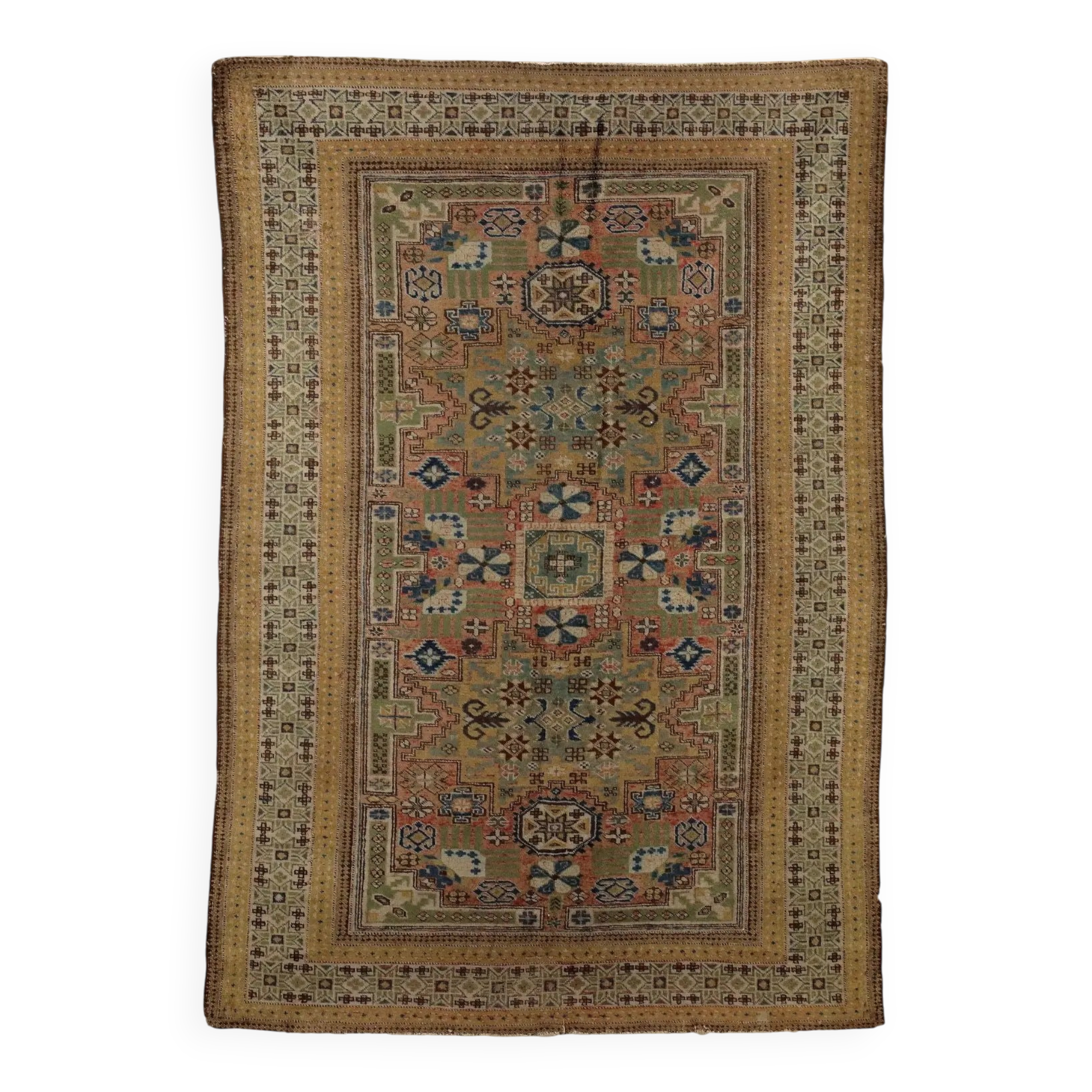 Ancient Asian rug in cotton and wool, fine knot, 77 x 54 in.