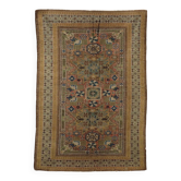 Tapis asiatique ancien en coton et laine, nœud fin, 77 x 54 In