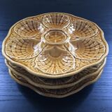 Amber oyster plate Sarreguemines