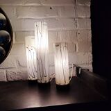 3 glass table lamps by Herstal, Denmark 1980