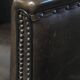 Set of 2  black/grey sheepskin leather club chairs