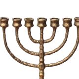 Menorah candle holder in brass or bronze, 60s