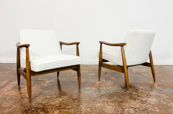Fauteuils des années 50 par Juliusz Kędziorek, Pologne, années 1960, ensemble de 2