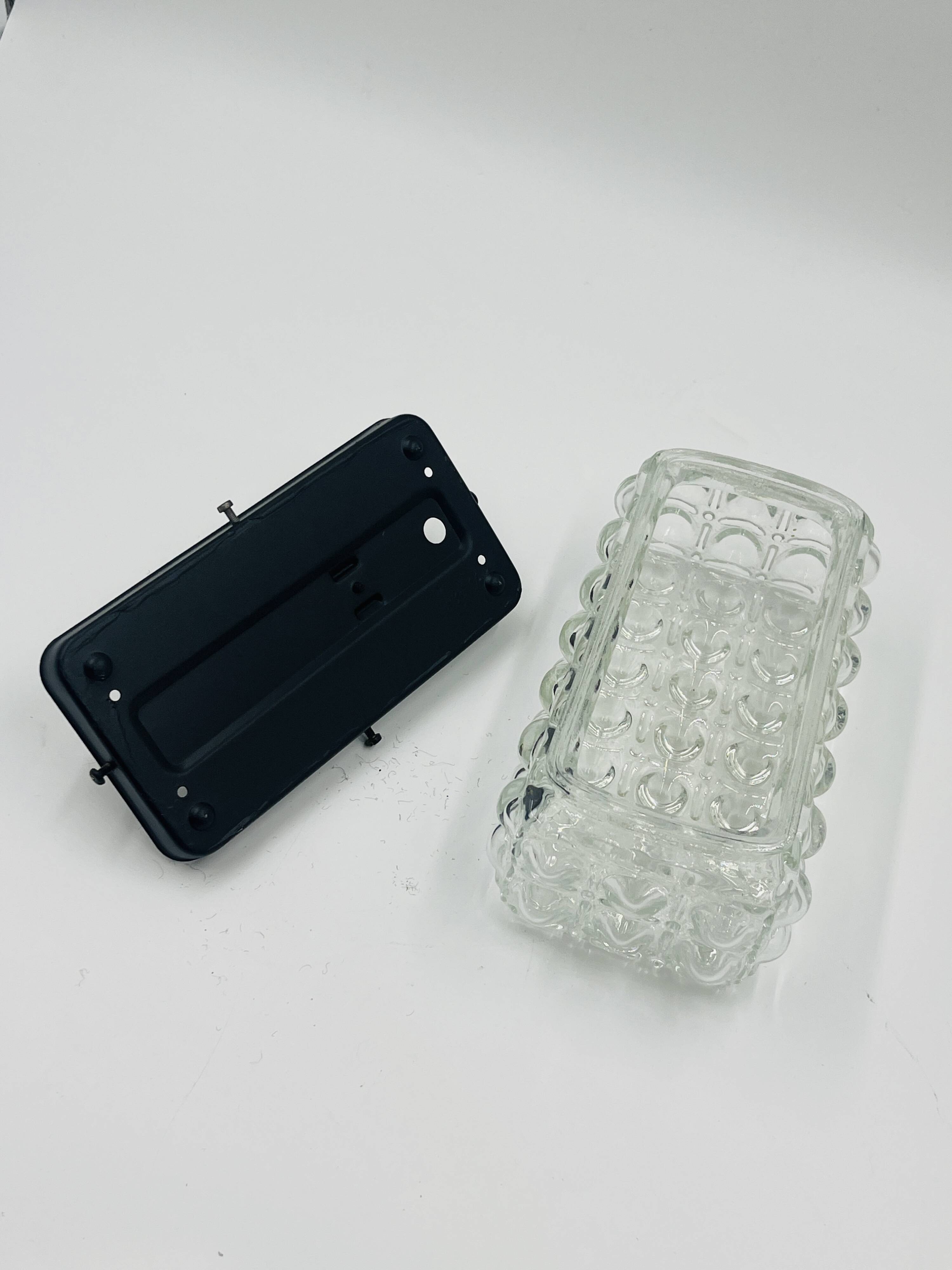 Plafonnier Rectangulaire Verre Bullé Helena Tynell Style 70s