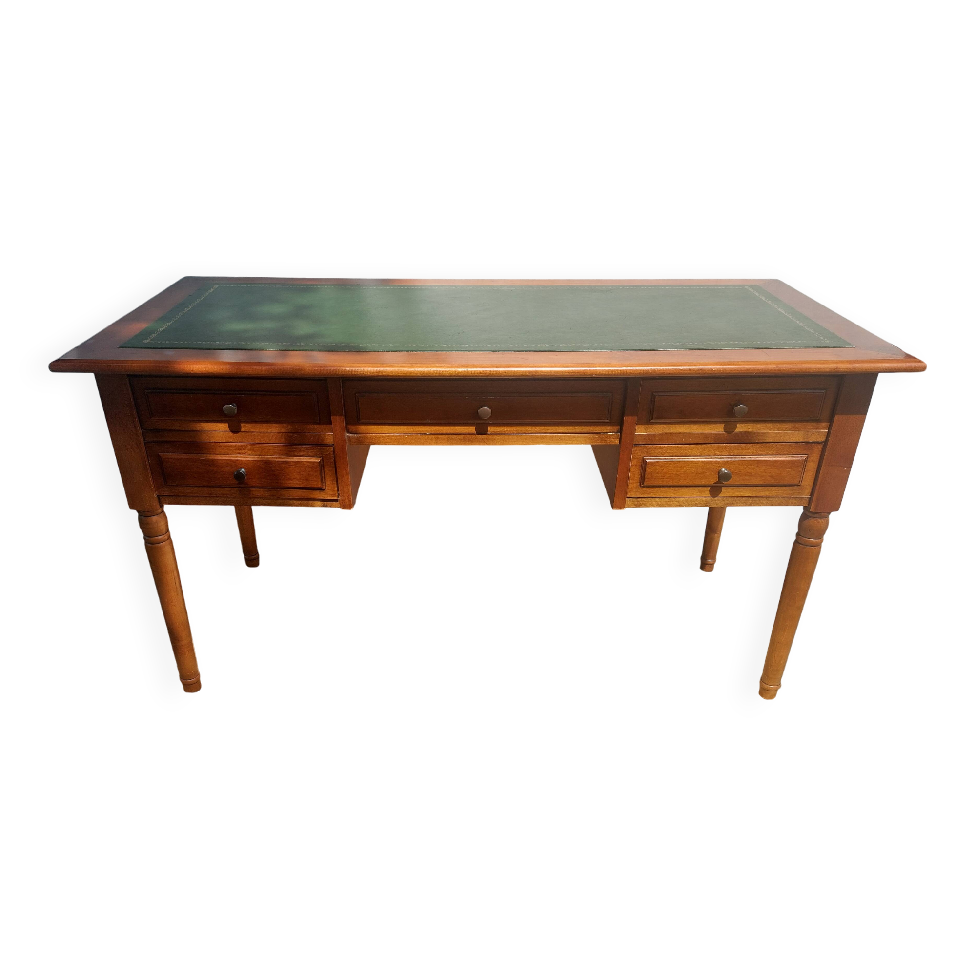 Green leather top desk