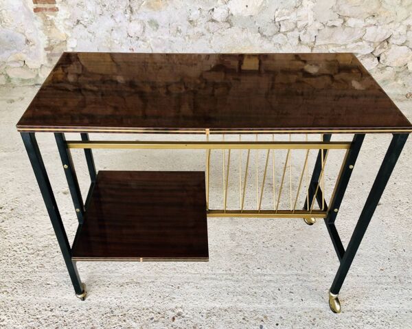 Console/ meuble hifi stereo en palissandre et metal , circa 70's