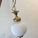 Suspension globe opal glass and brass